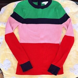 1901 Women's Colorblock Sweater - Green, Pink, Red, and Black